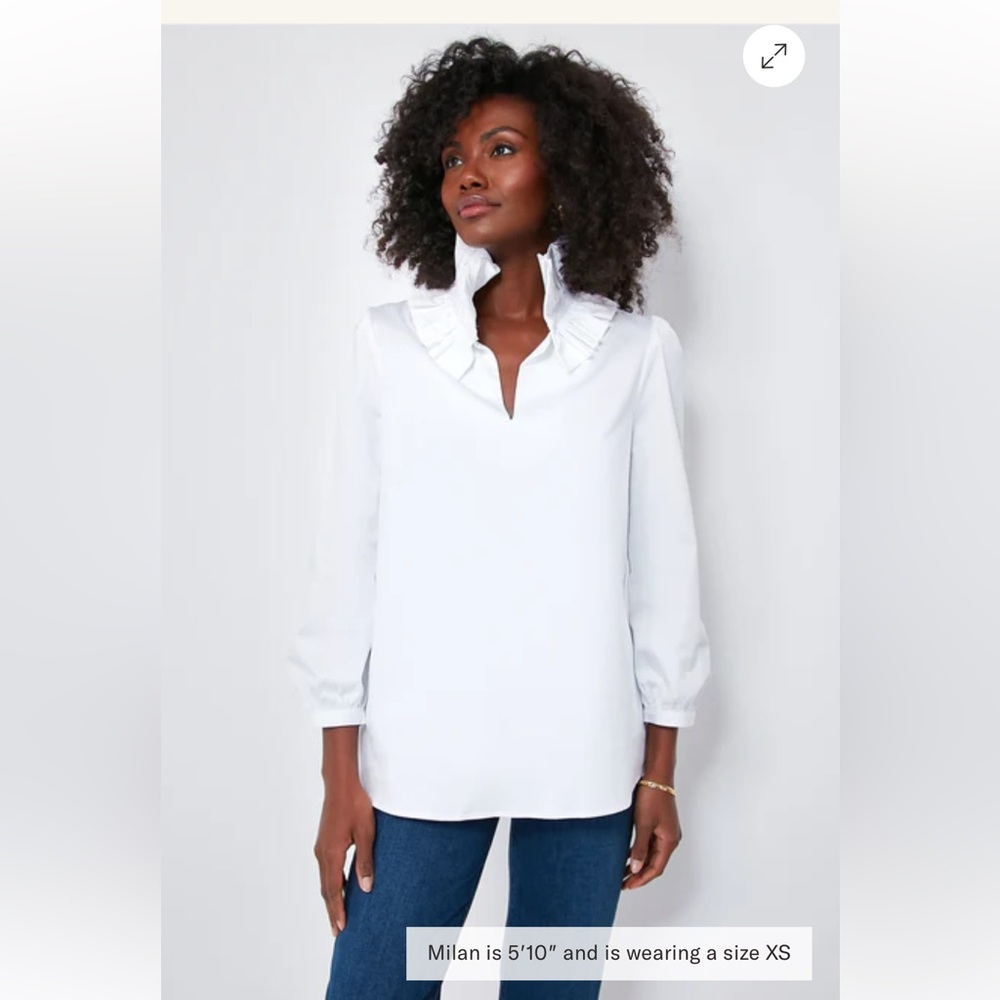 Tuckernuck White Ruffled Collar Blouse